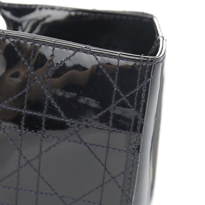 Christian Dior Patent Cannage Stitched Large Lady Dior Dark Navy Blue 12 of 13