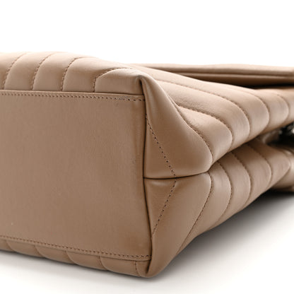 Saint Laurent Calfskin Y Quilted Monogram Medium Loulou Chain Satchel Dark Beige 11 of 13