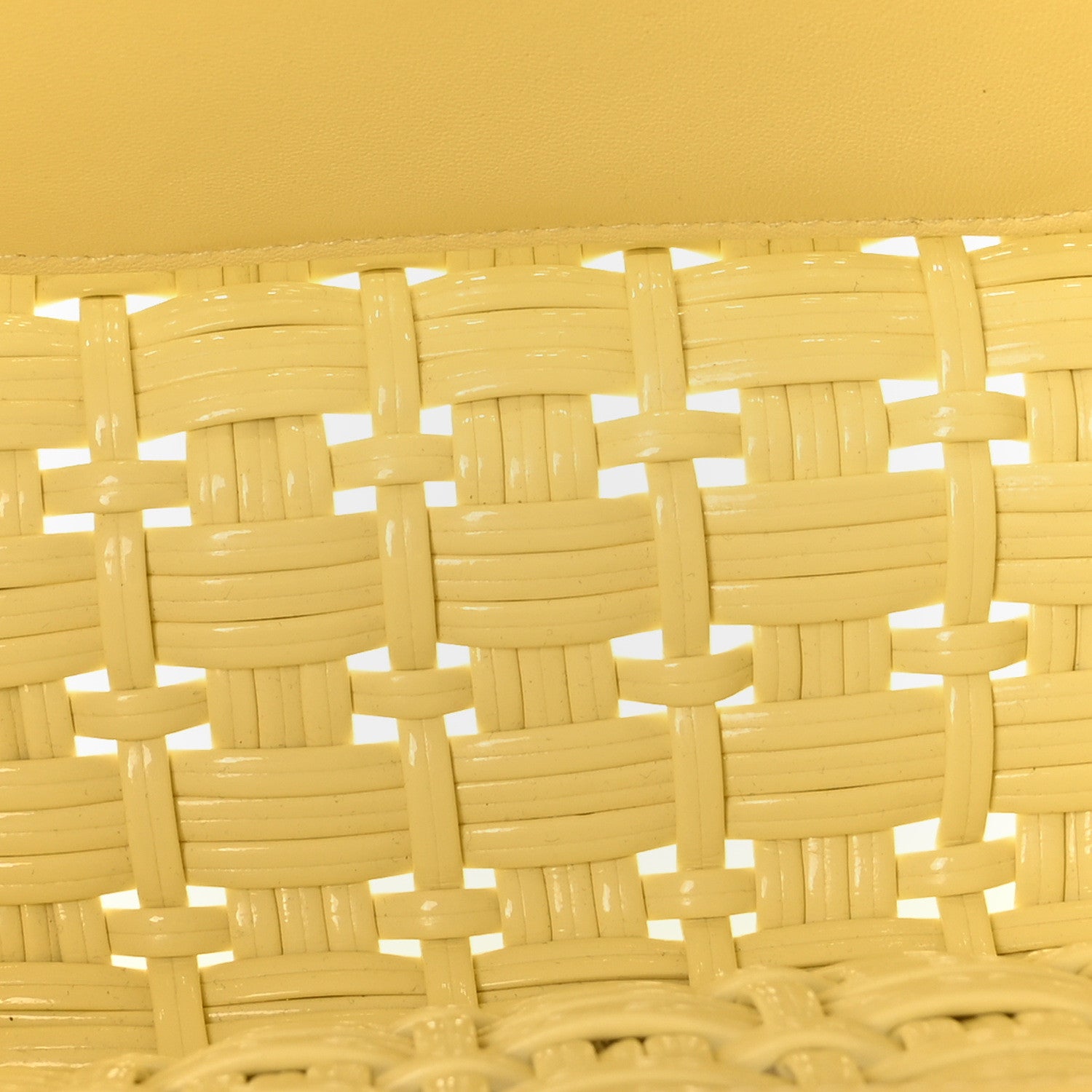 Balenciaga Varnished Faux Calfskin Braided XS Bistro Basket Pale Yellow 5 of 9