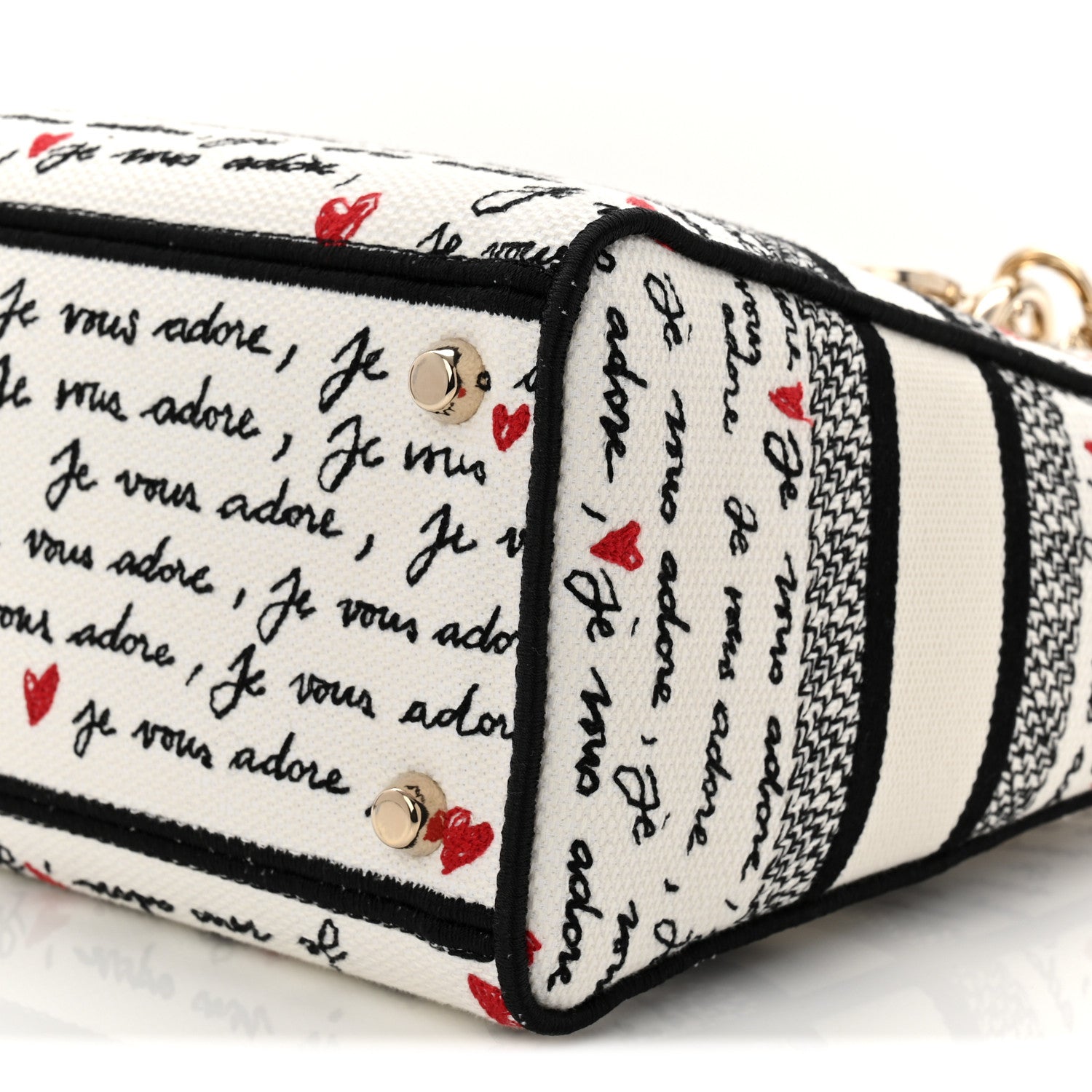 Christian Dior Canvas Embroidered Dioramour Je Vous Adore Medium