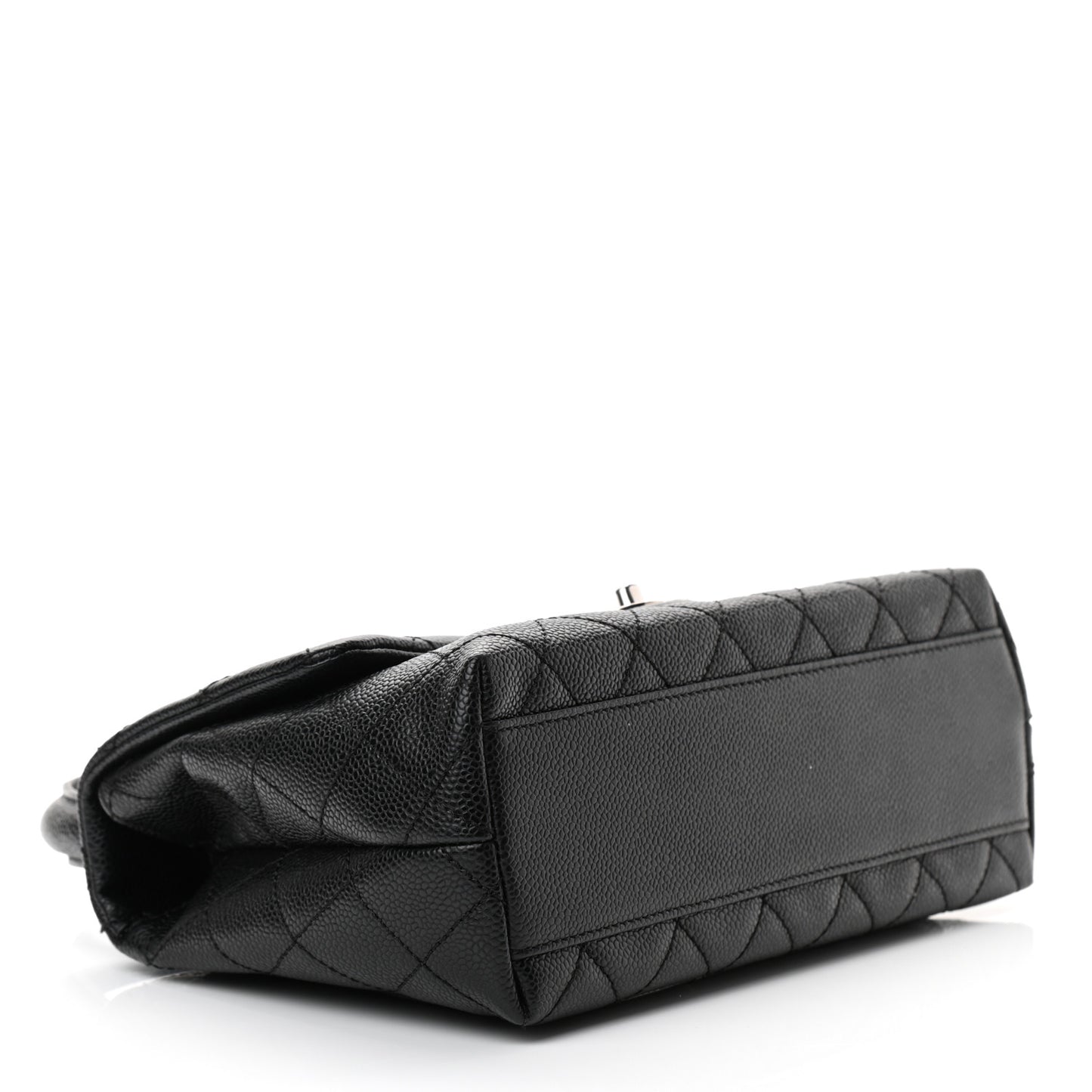 Caviar Quilted Medium Kelly Flap Bag Black