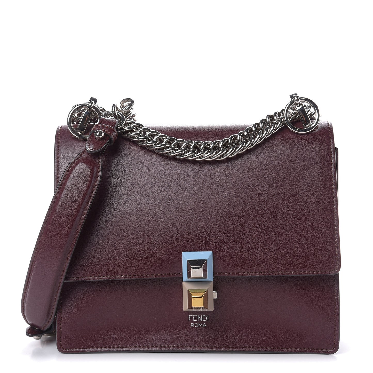 Vitello Liberty Studded Small Kan I Shoulder Bag Bordeaux Multicolor