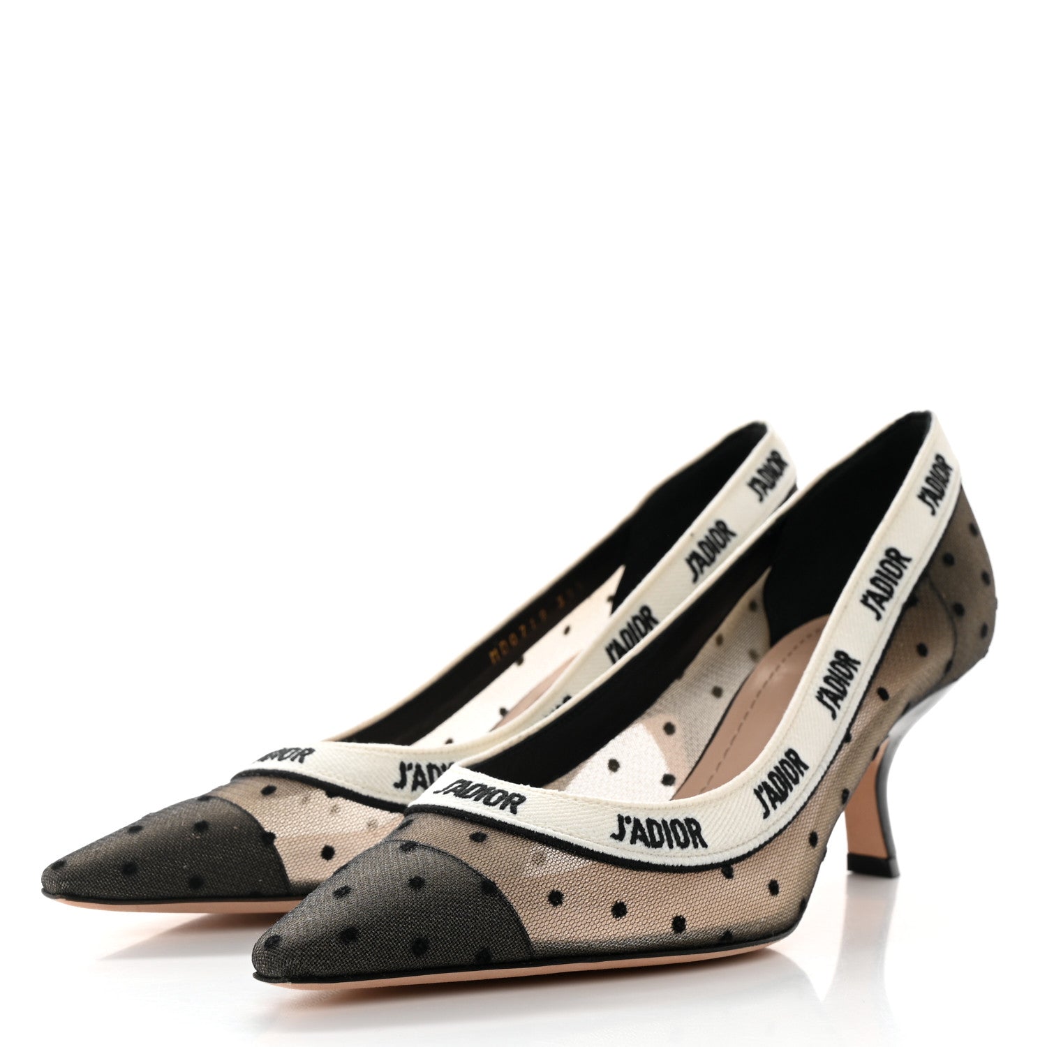 Christian Dior Plumetis Ribbon J'Adior 65mm Pumps 38.5 Black Nude 3 of 8