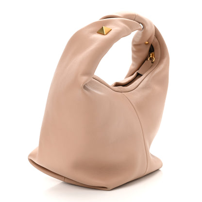 Valentino Garavani Nappa Small Roman Stud Hobo Rose Cannelle 3 of 10