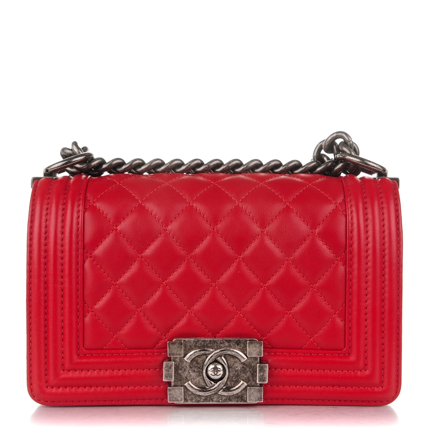 Chanel Lambskin Quilted Small Boy Flap Dark Red 1 of 7
