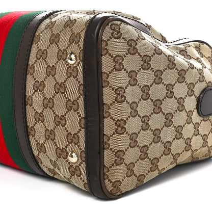 Gucci Monogram Vintage Web Medium Boston Dark Brown 10 of 10