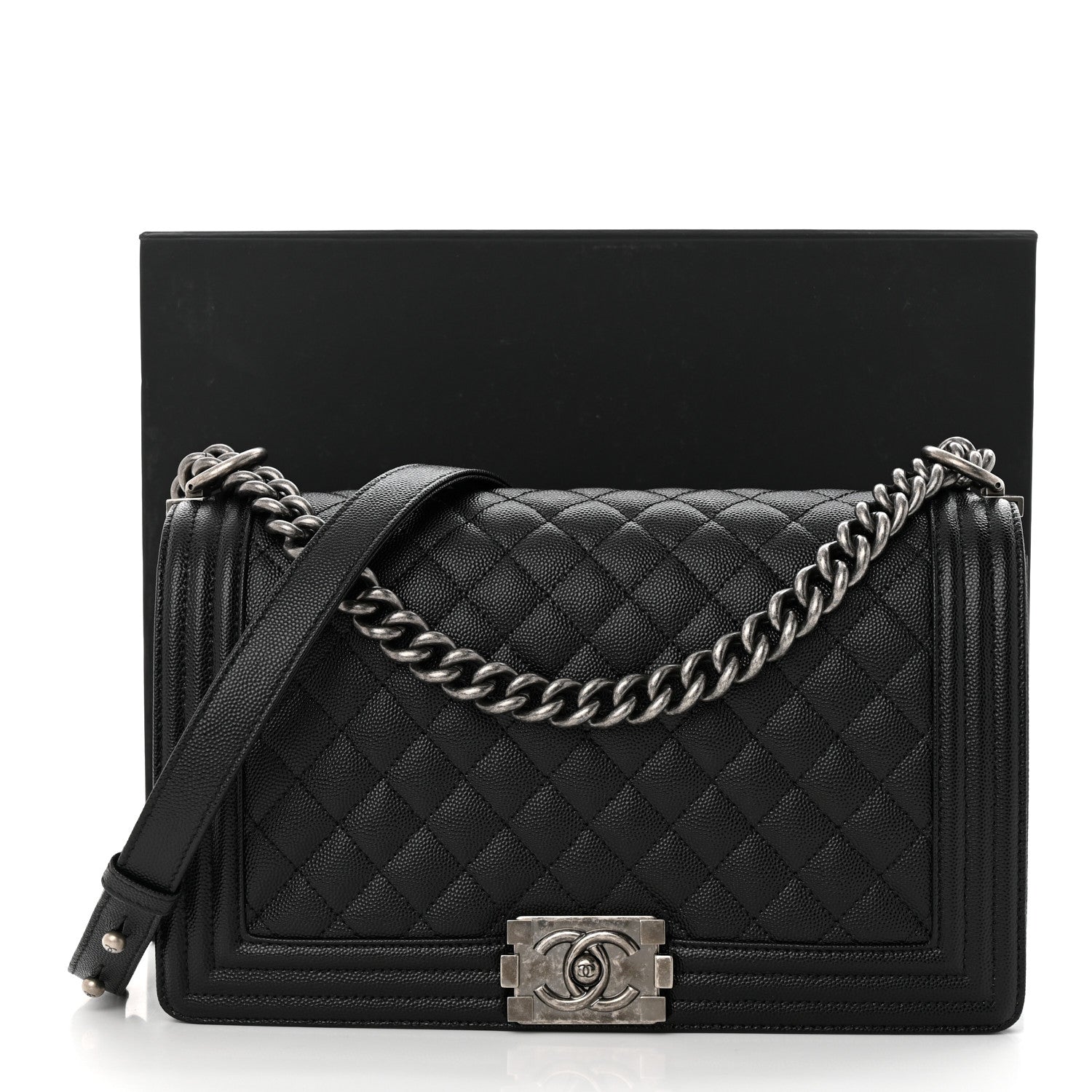 Chanel Caviar Quilted New Medium Boy Flap Black 11 of 11