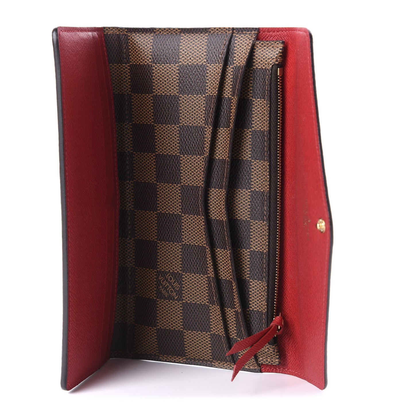 Damier Ebene Josephine Wallet Red