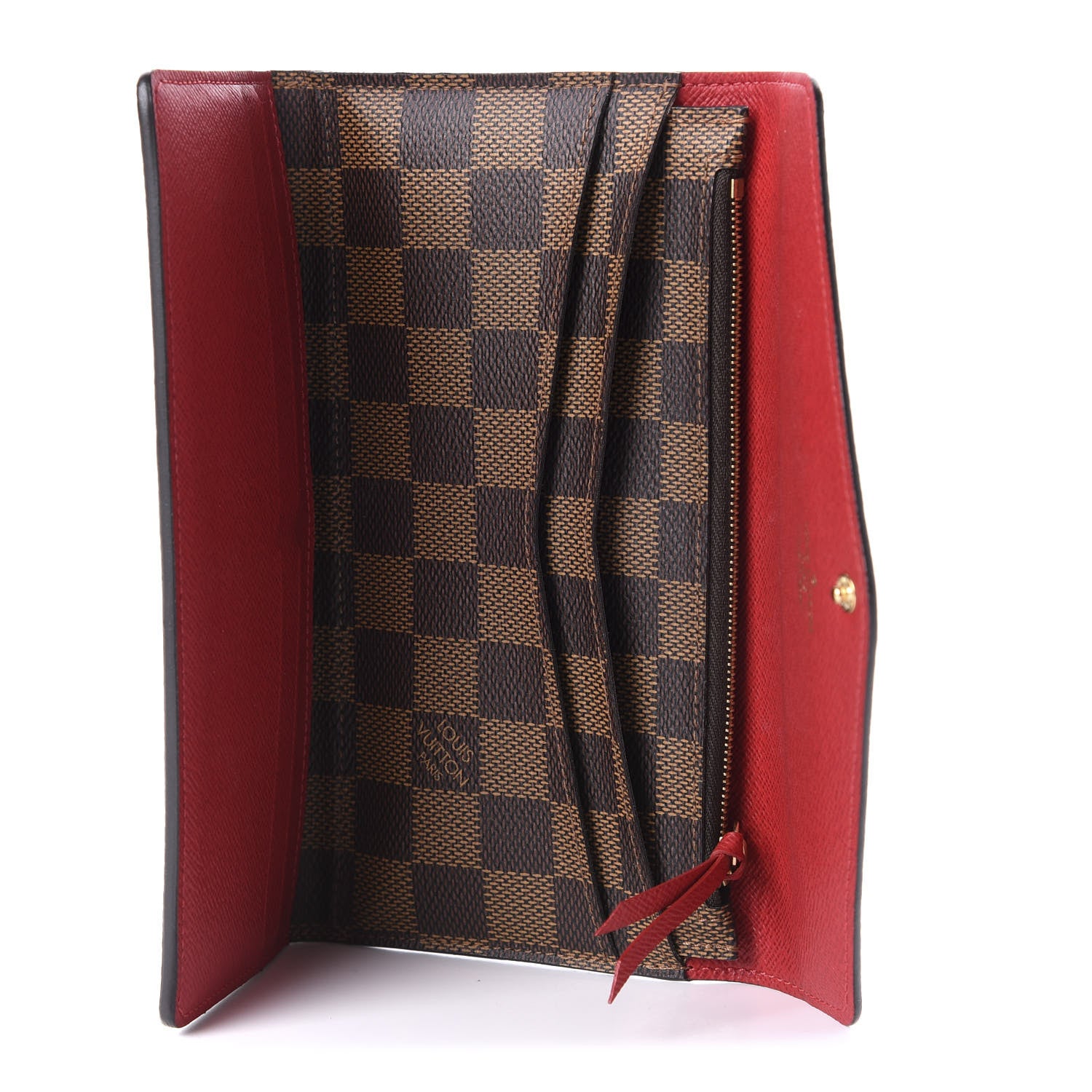Louis Vuitton Damier Ebene Josephine Wallet Red 5 of 9