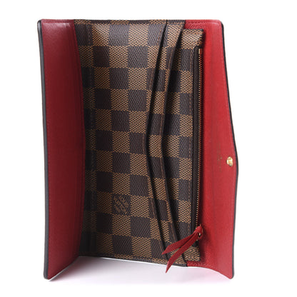 Louis Vuitton Damier Ebene Josephine Wallet Red 5 of 9