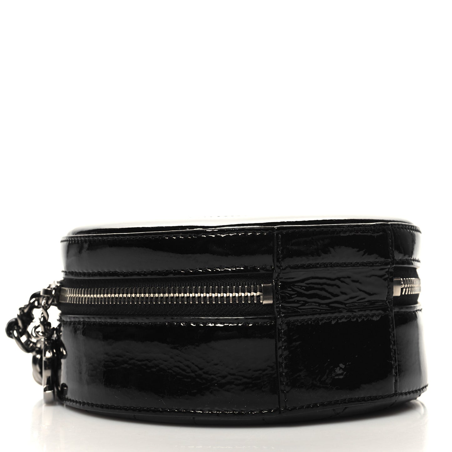 Patent Round As Earth Evening Bag Black