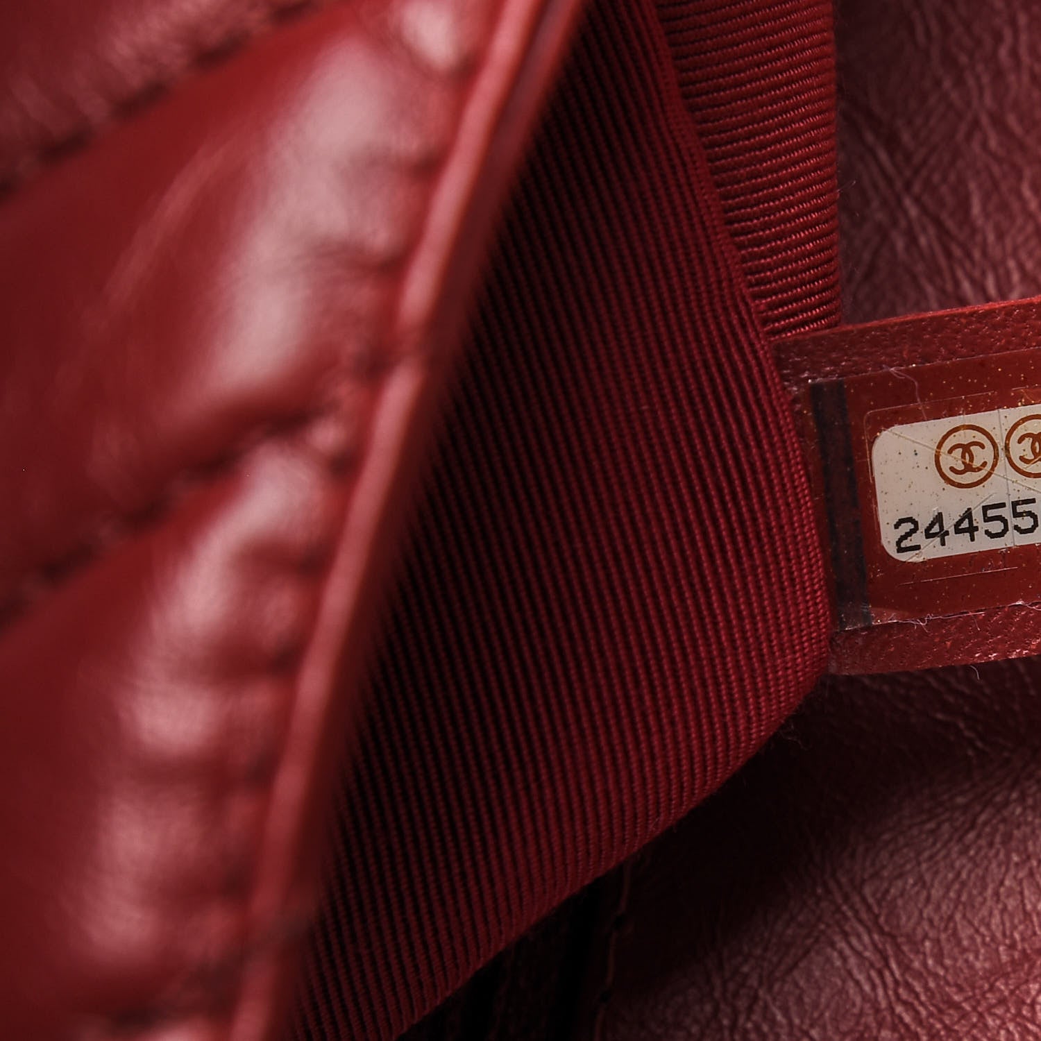 Chanel Calfskin Chevron Quilted Top Handle Flap Red 9 of 10