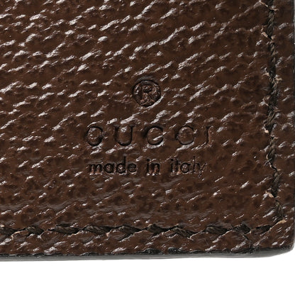 Gucci GG Supreme Monogram Textured Dollar Calfskin Web Ophidia Overlay Zip Around Card Case Wallet Beige Ebony New Acero 6 of 8