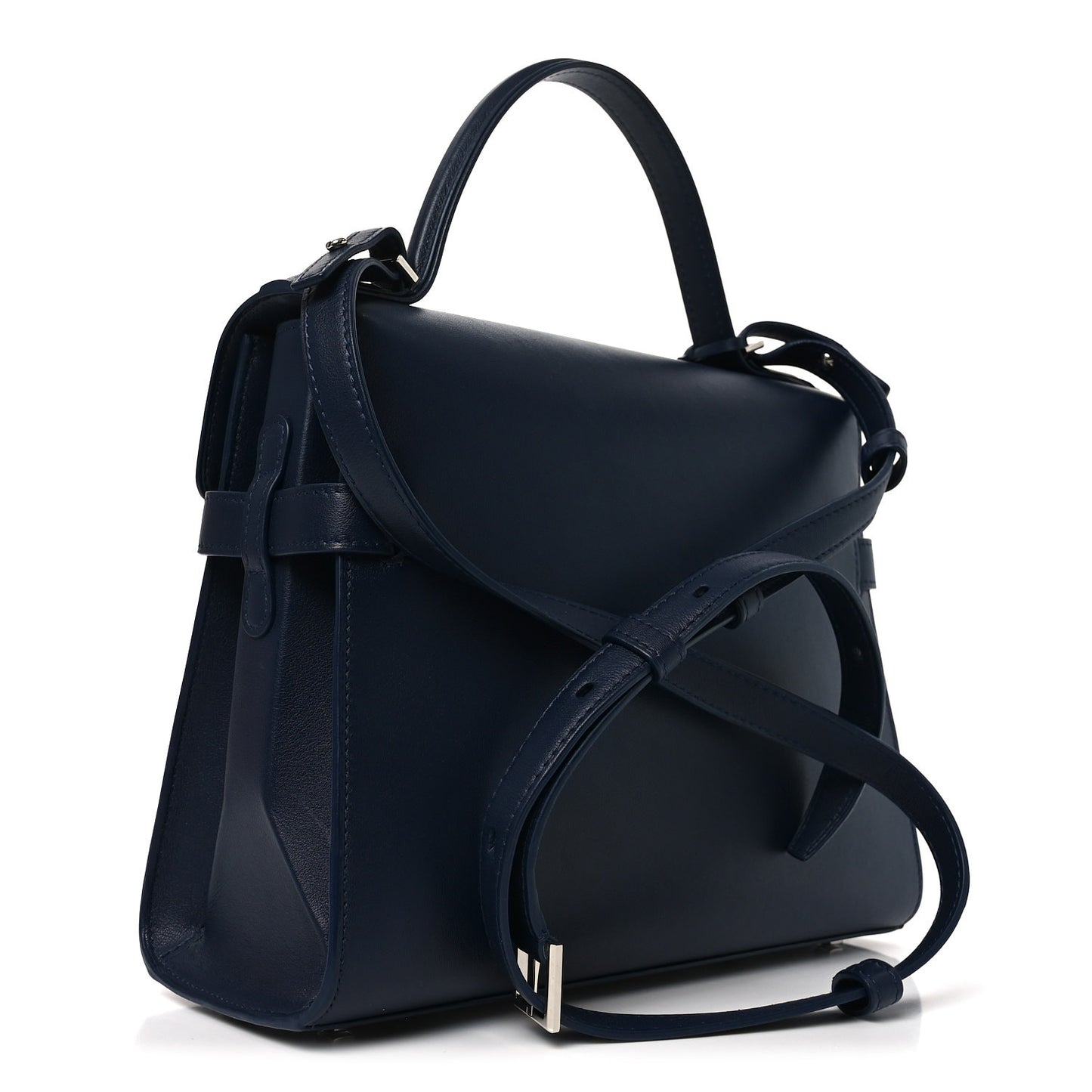 Calfskin MM Tempete Satchel Navy