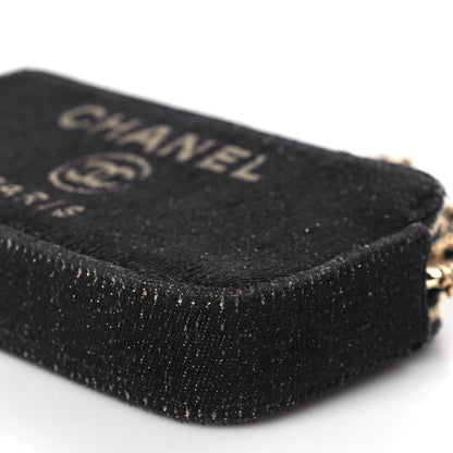 Chanel Canvas Small Deauville Clutch With Chain Black 10 of 10