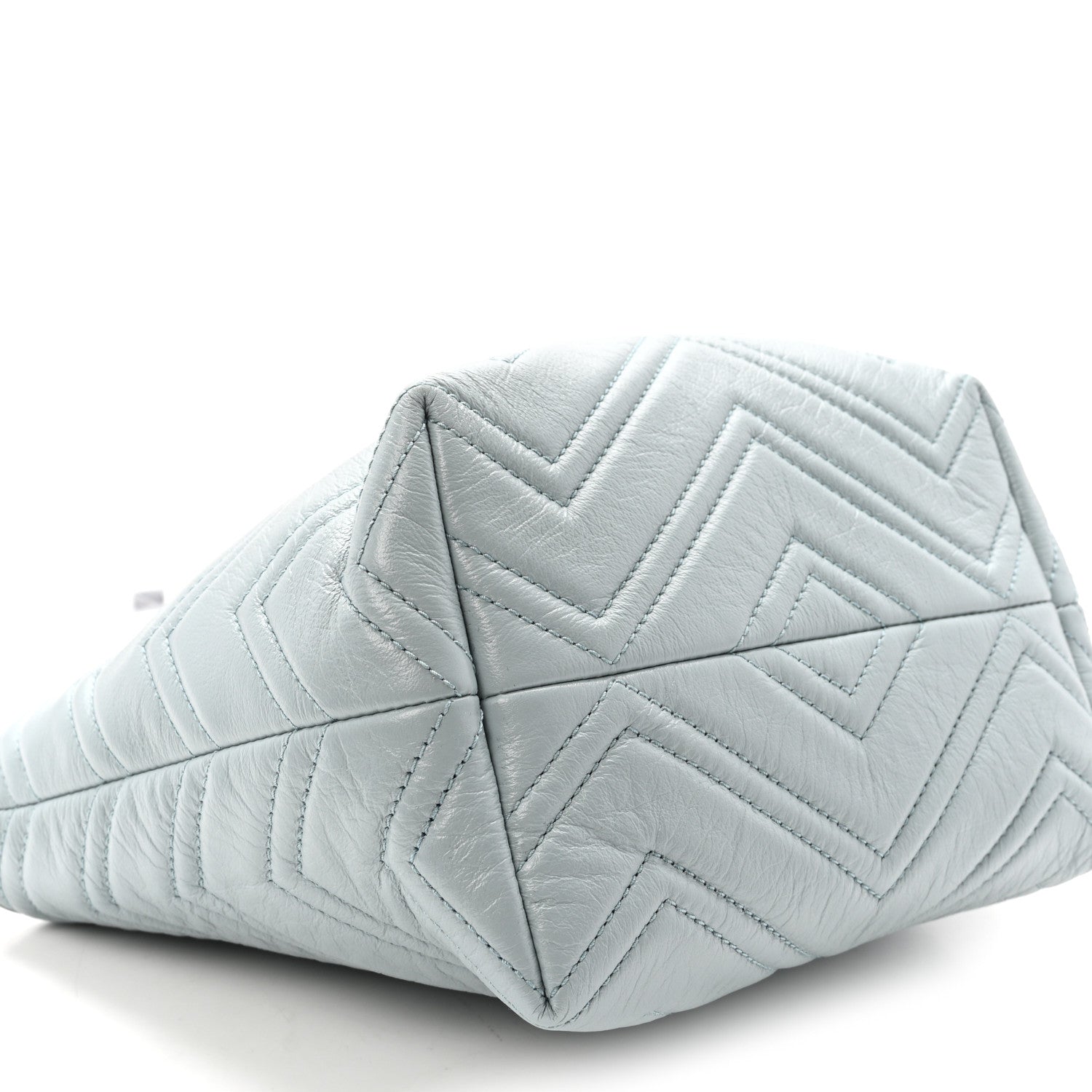 Gucci Nappa Chevron Matelasse Small GG Marmont Tote Bag Icy Blue 9 of 10