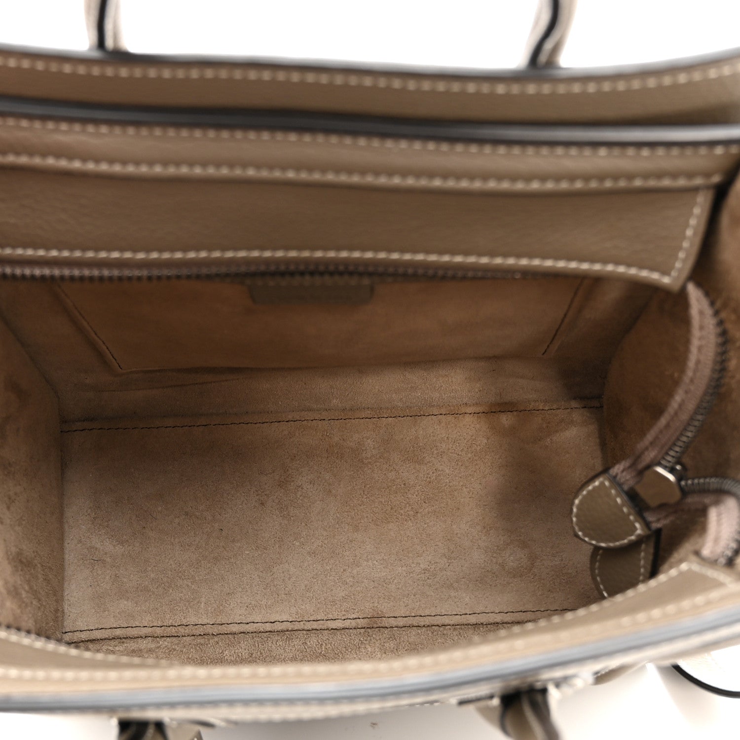 Celine Drummed Calfskin Nano Luggage Souris 5 of 11