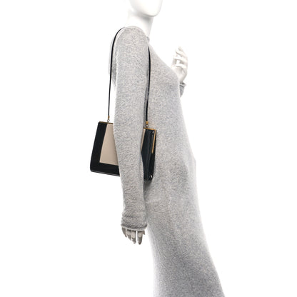 Saint Laurent Nappa Patent Calfskin Two-Toned Gaia Shoulder Bag Sea Salt Black 3 of 23