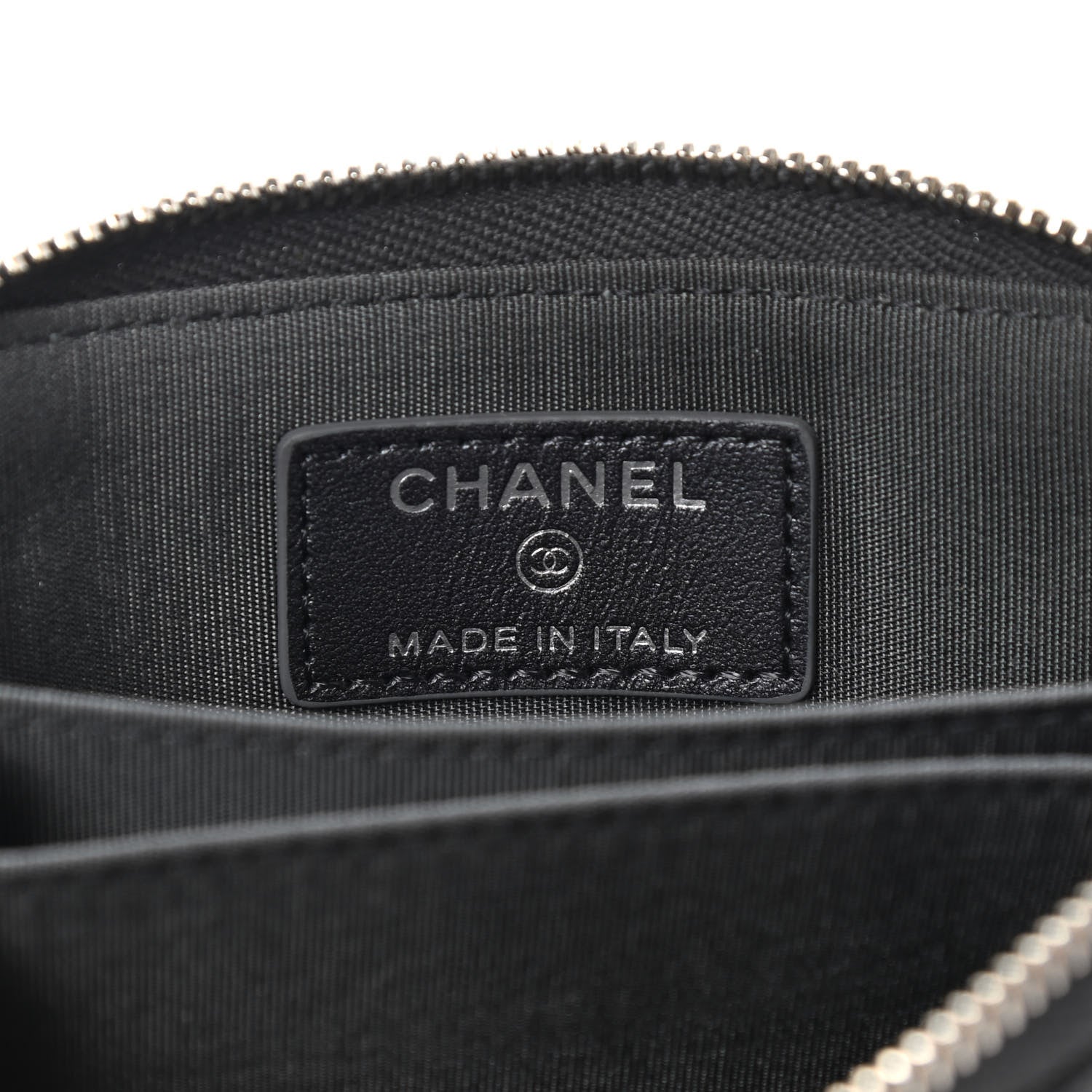 Chanel Metallic Caviar Quilted CC Zip Around Coin Purse Wallet Dark Grey 6 of 7