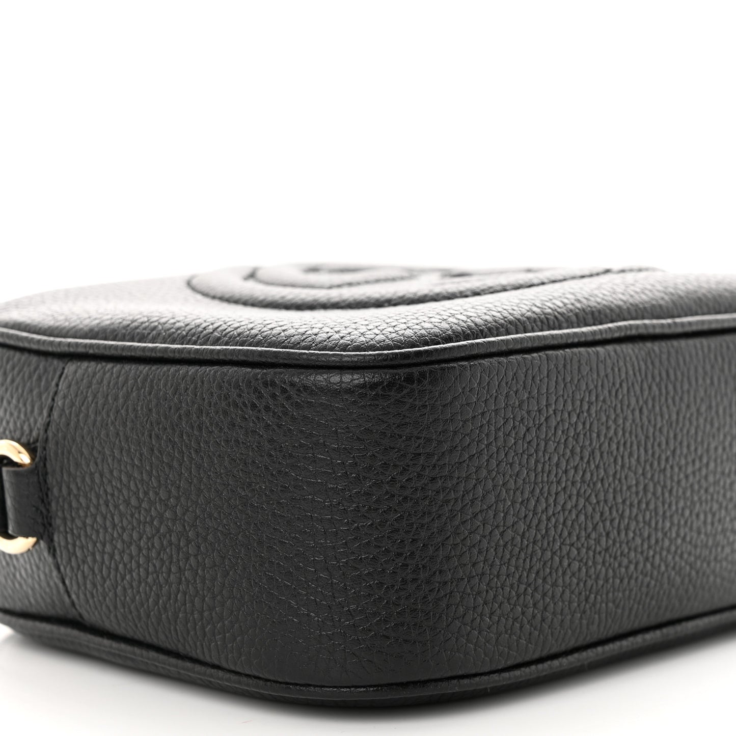 Pebbled Calfskin Small Soho Disco Bag Black