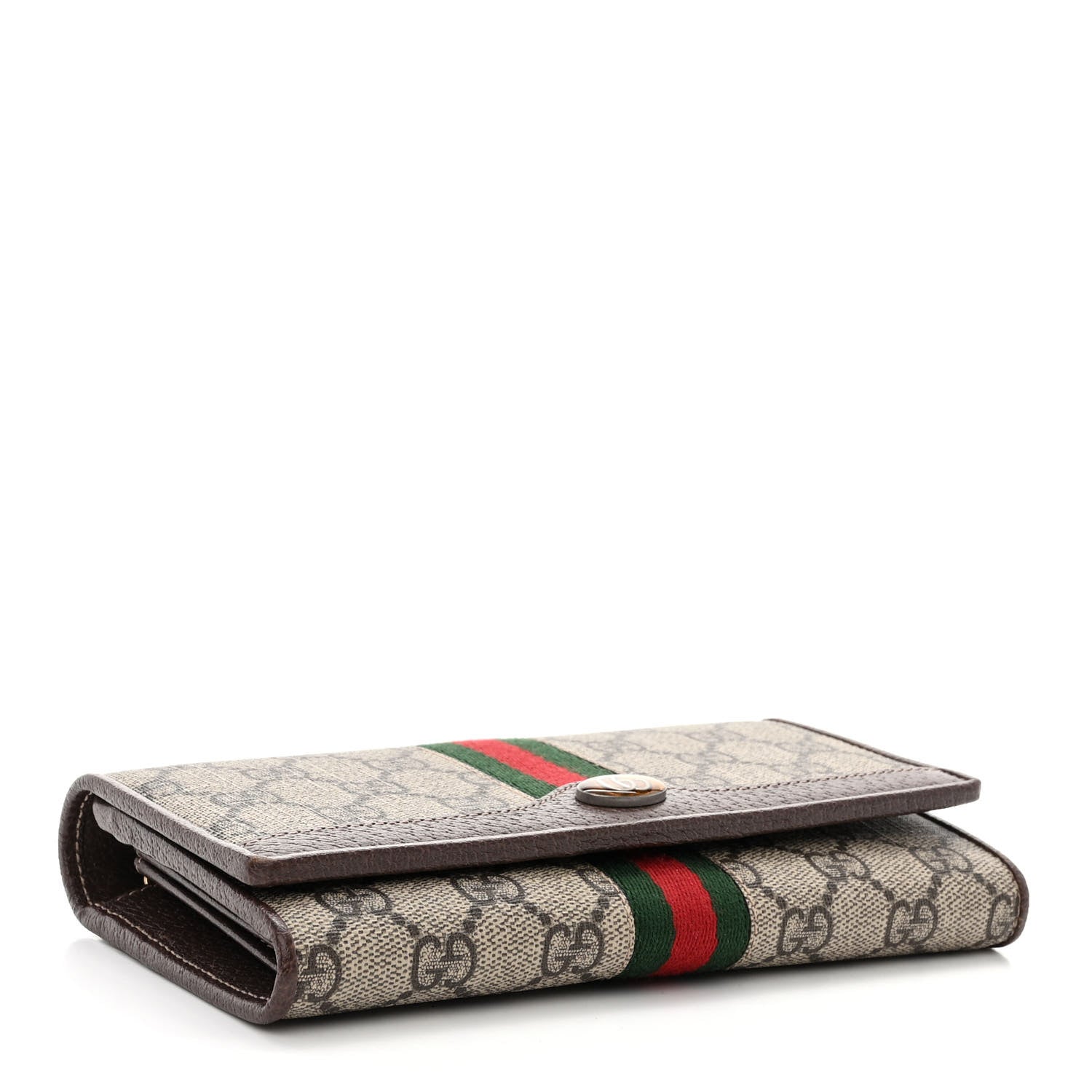 Gucci GG Supreme Monogram Web Ophidia Wallet On Chain Brown 4 of 11