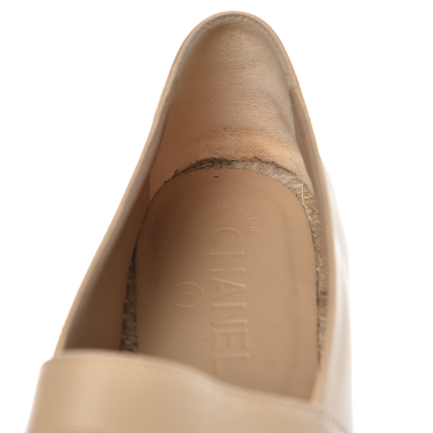 Lambskin CC Espadrilles 40 Beige Black