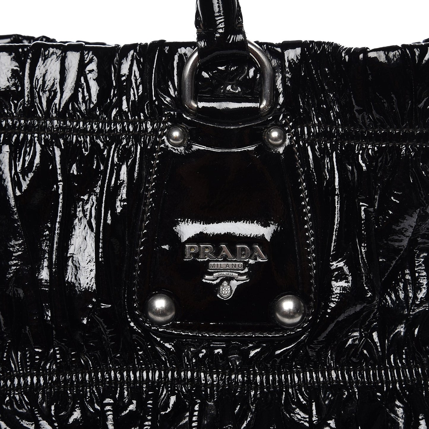 Vernice Gaufre Tote Black