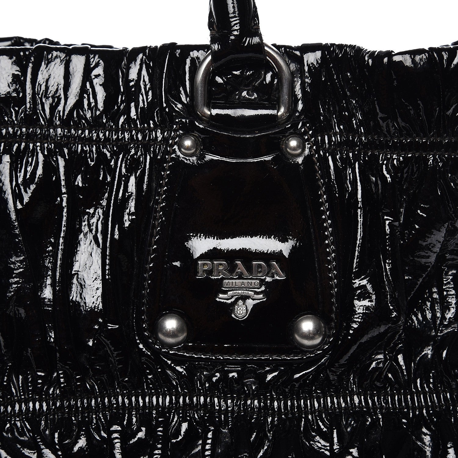 Prada Vernice Gaufre Tote Black 8 of 8