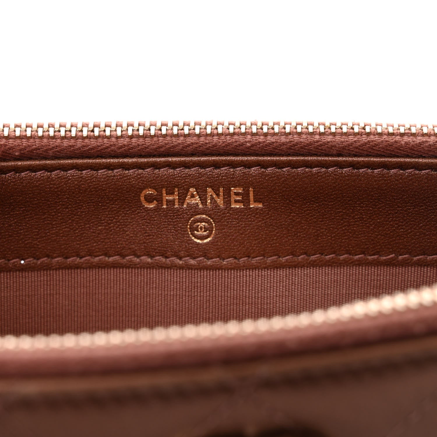 Chanel Metallic Goatskin Enamel Quilted Small Clutch With Chain Brown 8 of 14