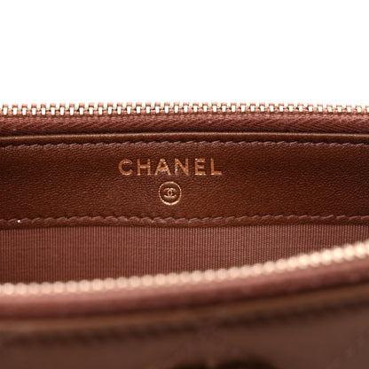Chanel Metallic Goatskin Enamel Quilted Small Clutch With Chain Brown 8 of 14
