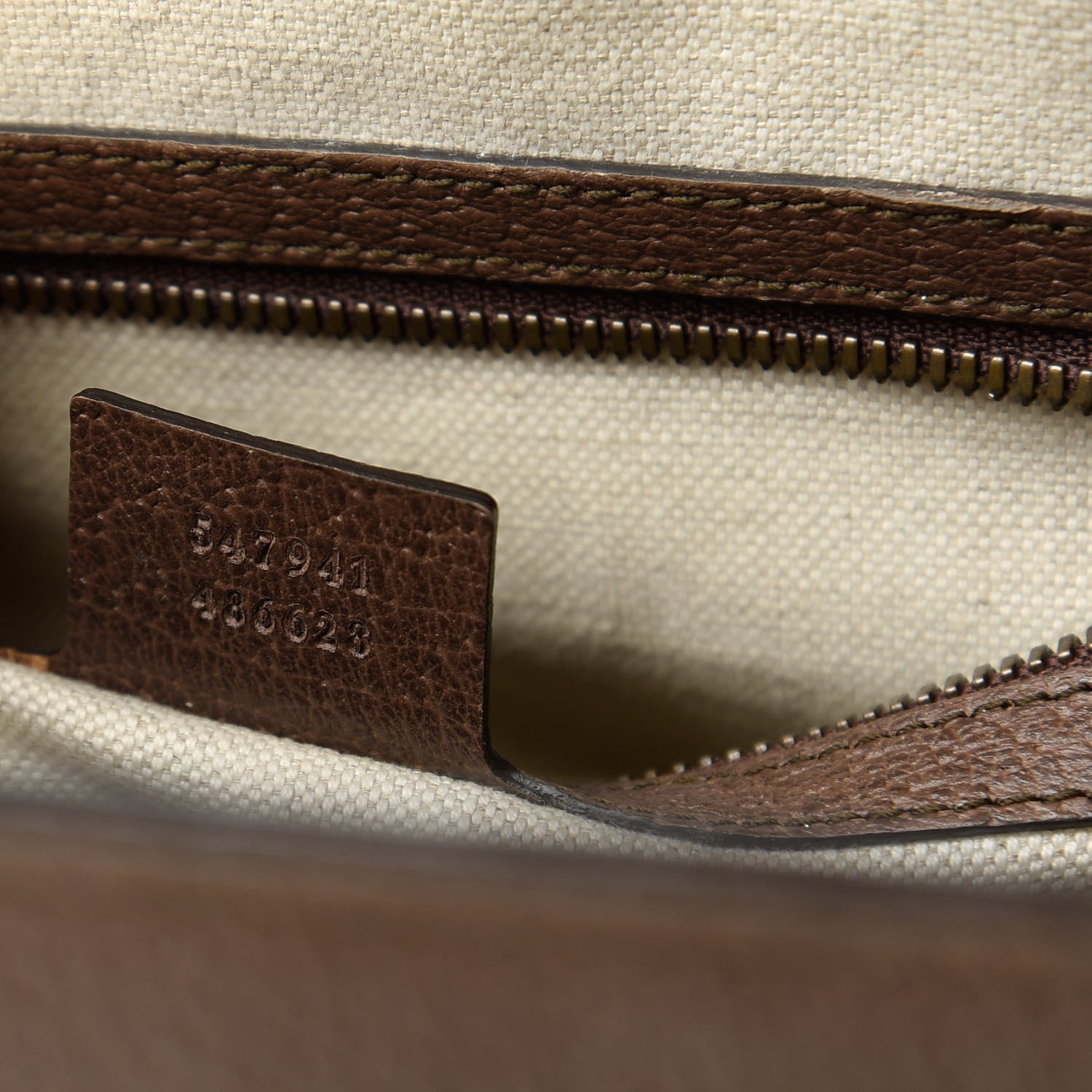 Gucci GG Supreme Monogram Textured Calfskin Web Medium Ophidia Slip Handle Tote Beige Ebony New Acero 9 of 12