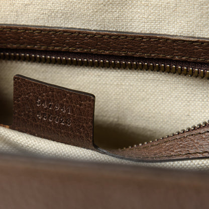Gucci GG Supreme Monogram Textured Calfskin Web Medium Ophidia Slip Handle Tote Beige Ebony New Acero 9 of 12