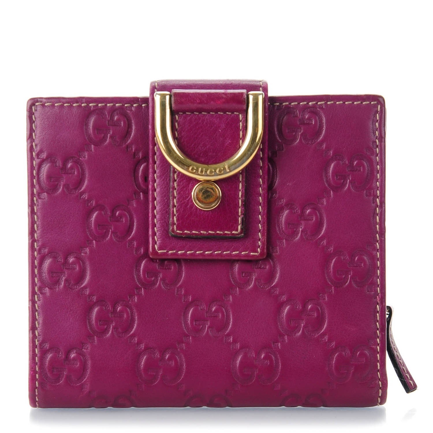 Gucci Guccissima D Ring Compact Wallet Purple 1 of 7