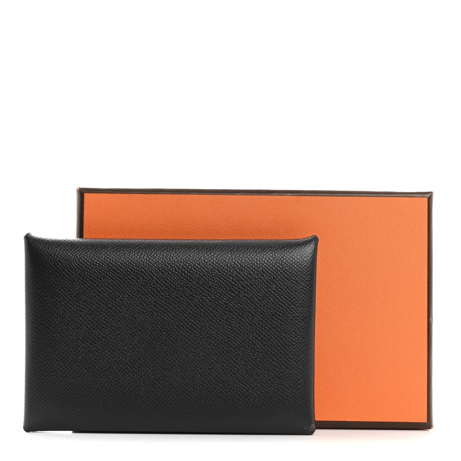 Hermes Madam Calfskin Calvi Card Case Black 9 of 9