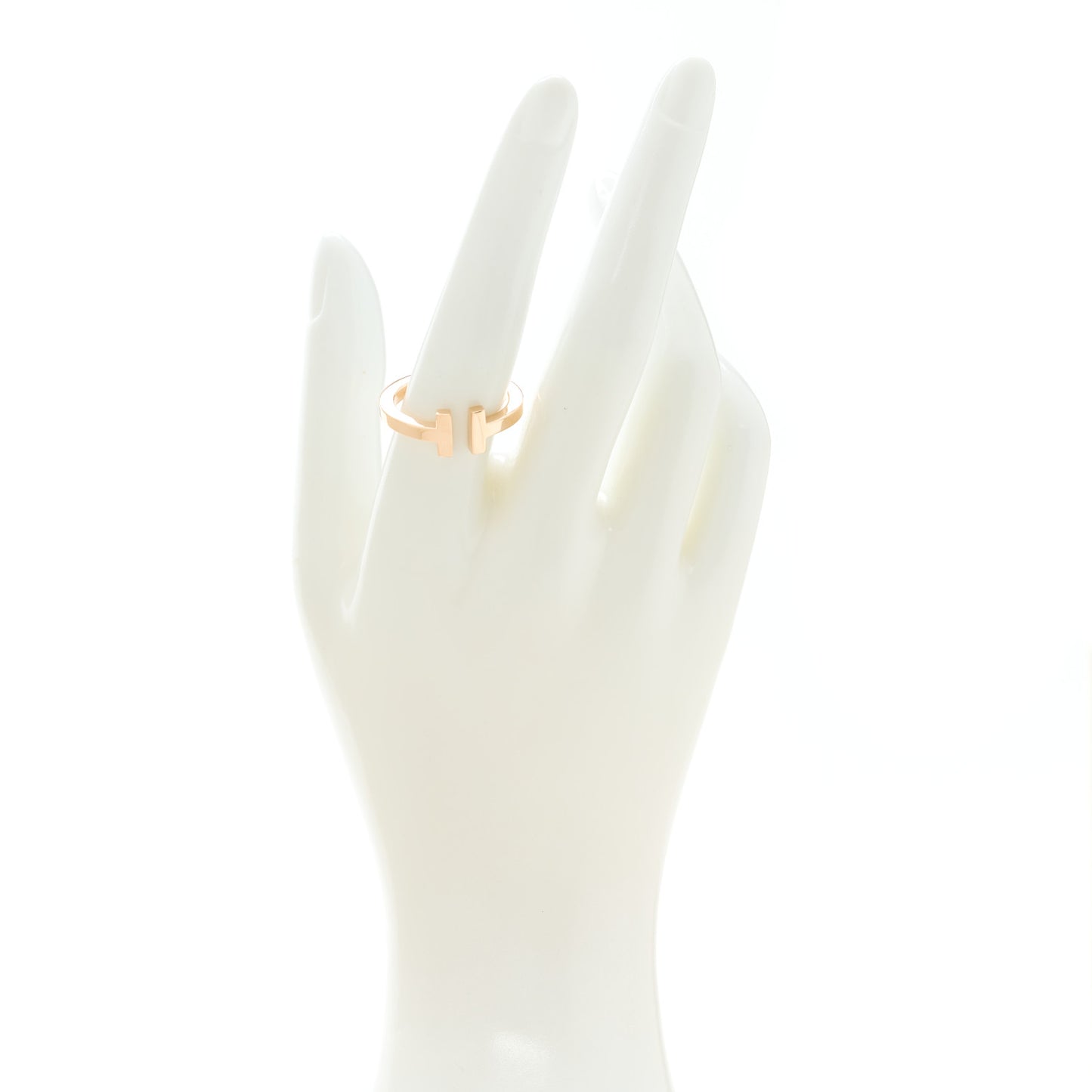 18K Rose Gold T Square Ring 59 8.75