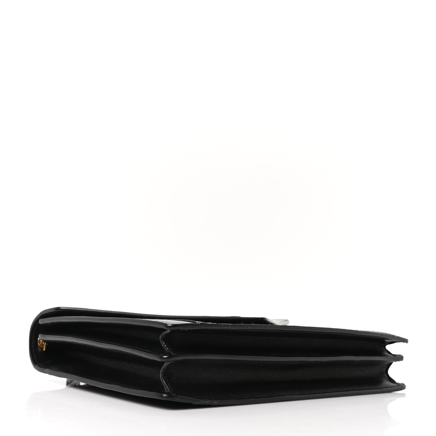 Calfskin Crocodile Embossed Gaby Satchel Black