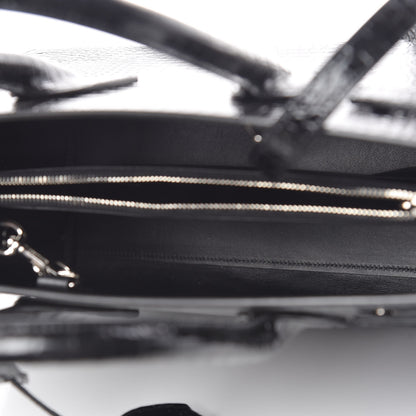 Saint Laurent Calfskin Crocodile Embossed Small Sac de Jour Black 5 of 9