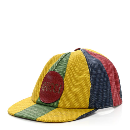 Gucci Canvas Marley Stripe Script Logo Patch Gucci 100 Baseball Hat Multicolor 1 of 9