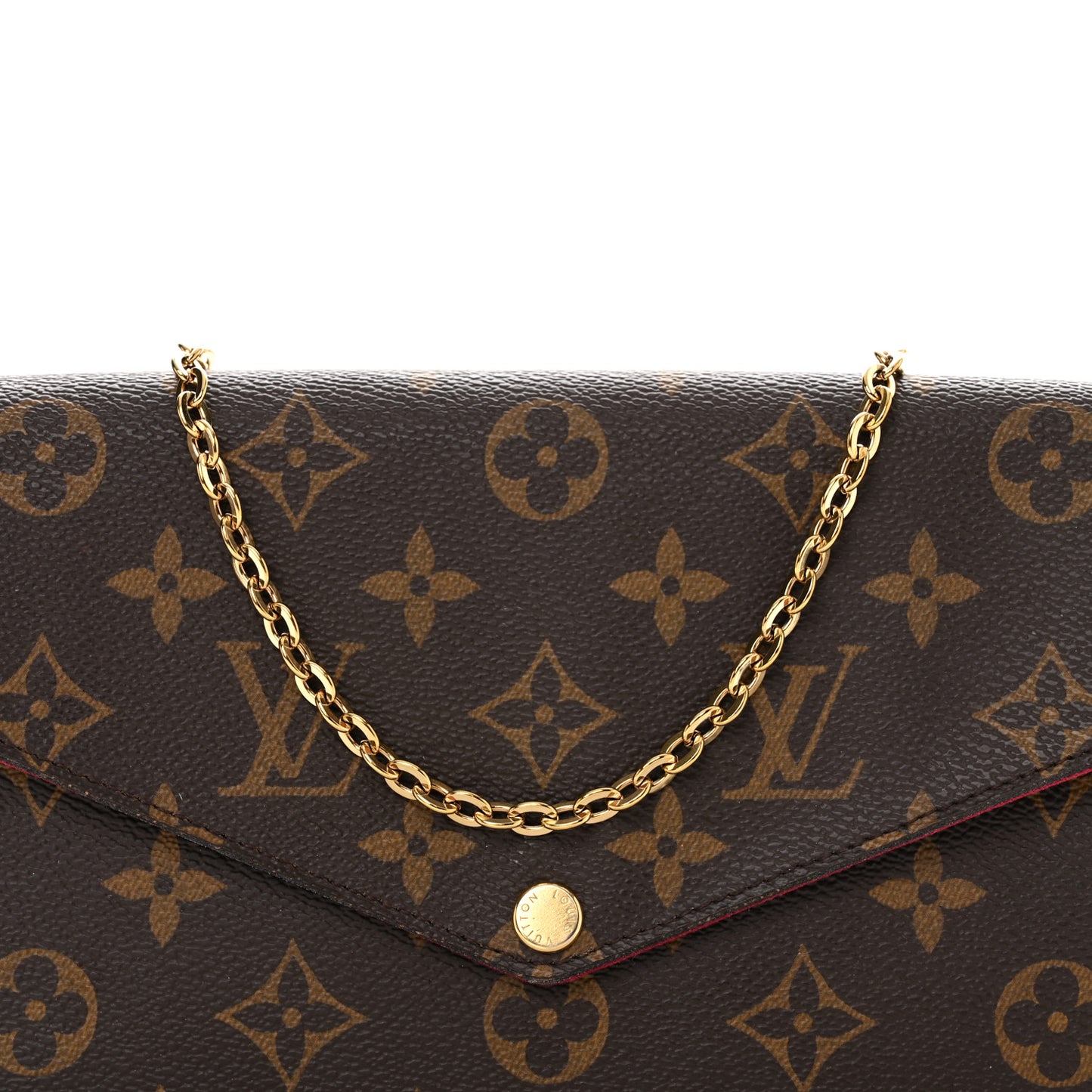 Monogram Pochette Felicie Chain Wallet Fuchsia