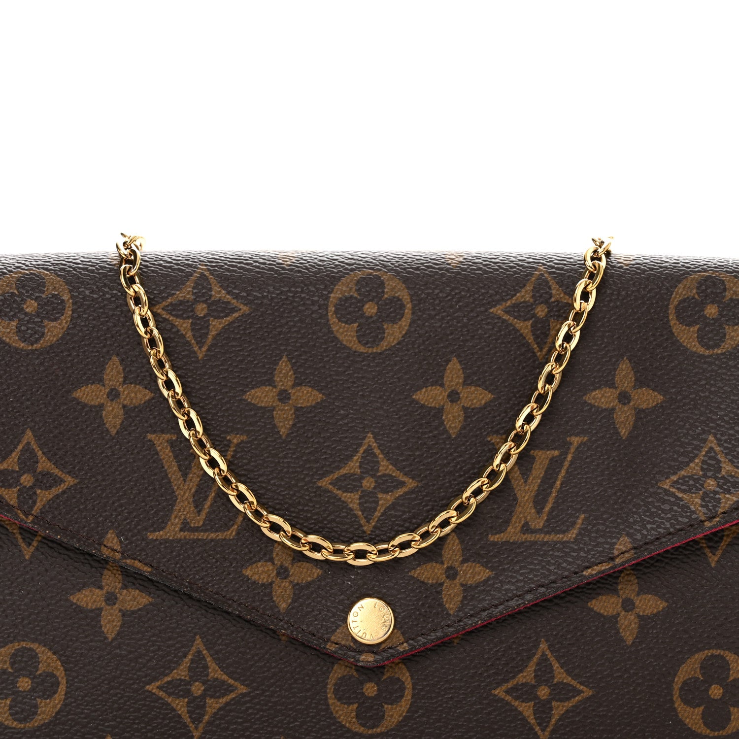 Louis Vuitton Monogram Pochette Felicie Chain Wallet Fuchsia 8 of 10