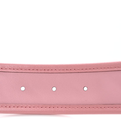 Gucci Vintage Effect Calfskin Matelasse Diagonal Enamel Double G 40mm Belt 75 30 Red Pink 4 of 6