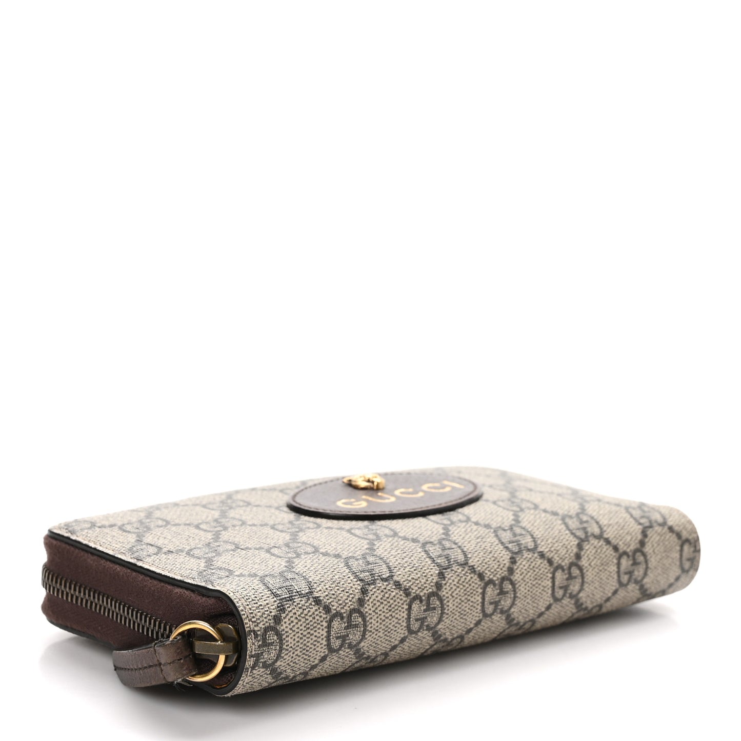 GG Supreme Monogram Neo Vintage Zip Around Wallet Beige Crop New Acero