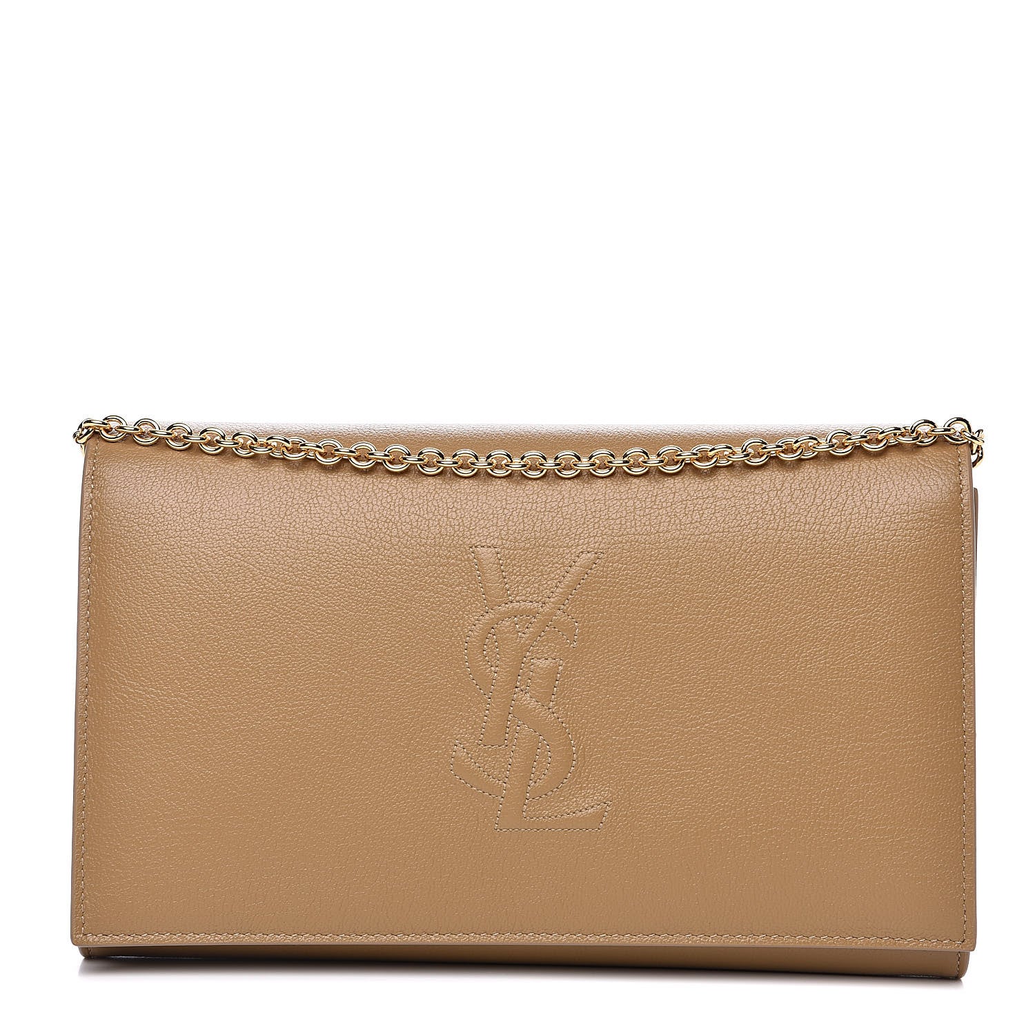 Saint Laurent Calfskin Belle de Jour Chain Clutch Beige 1 of 11