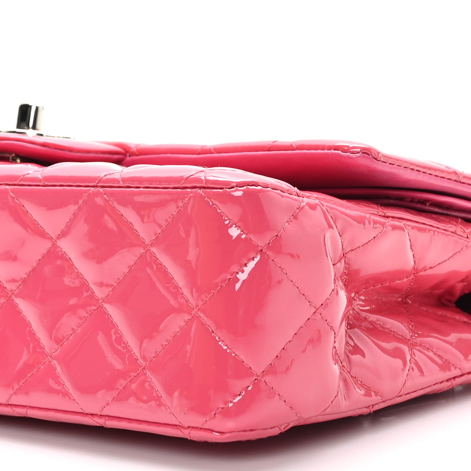 Chanel Patent Quilted Medium Double Flap Pink 9 of 10