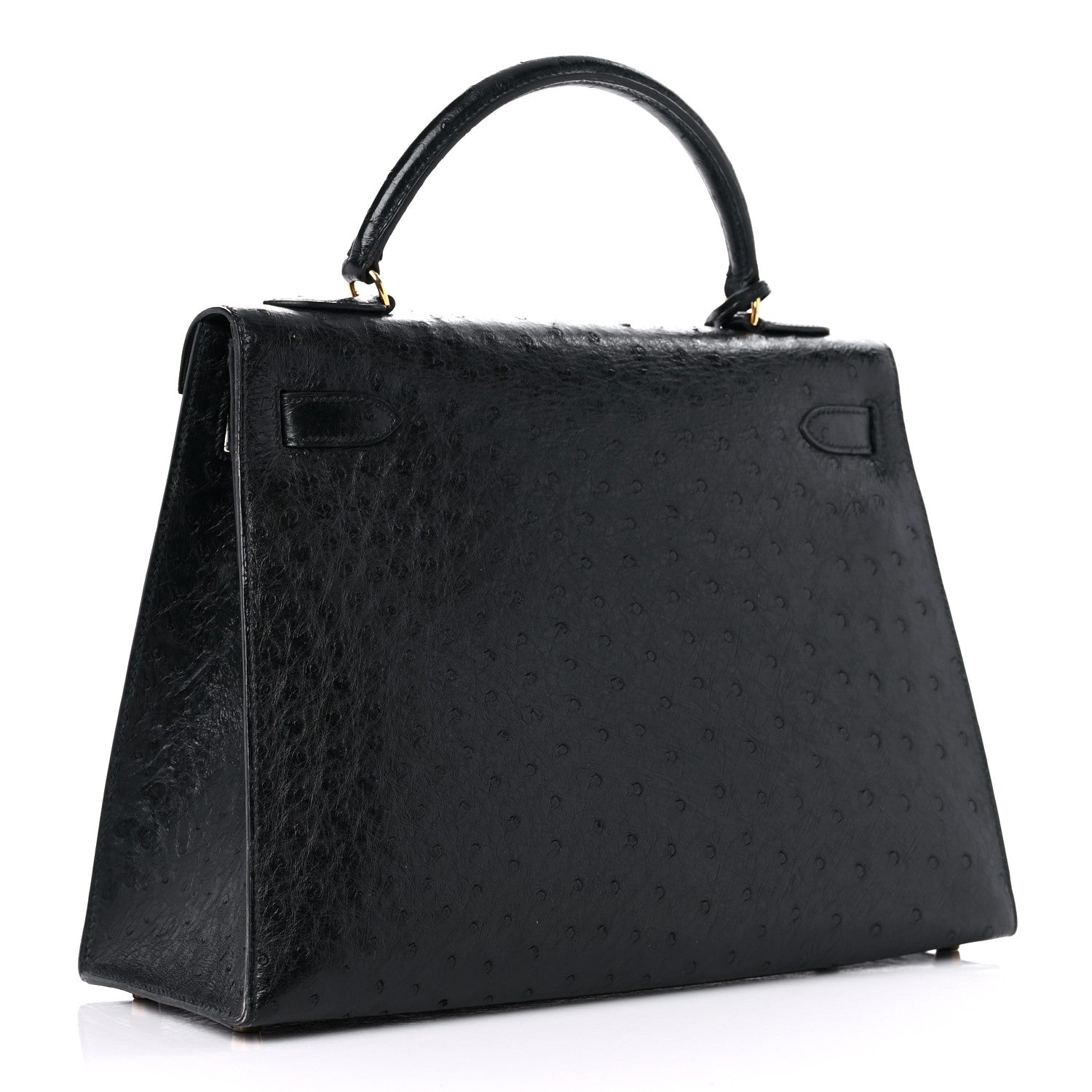 Hermes Ostrich Kelly Sellier 32 Black 2 of 24
