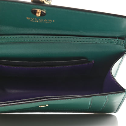 Bulgari Calfskin Mini Serpenti Forever Flap Clutch Emerald Green 4 of 6