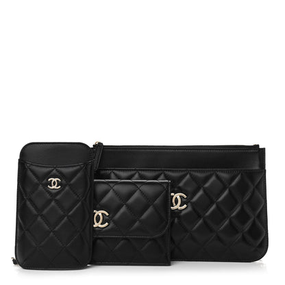 Chanel Lambskin Quilted Clutch With Chain Black 1 of 11