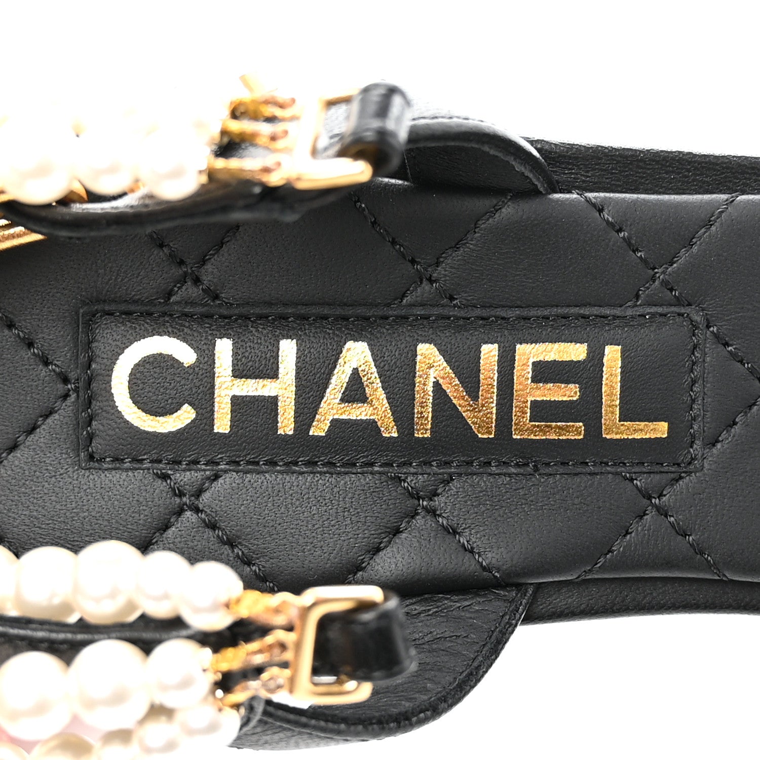 Chanel Lambskin Grosgrain Cap Toe Pearl Slingbacks 40.5 Black 7 of 10