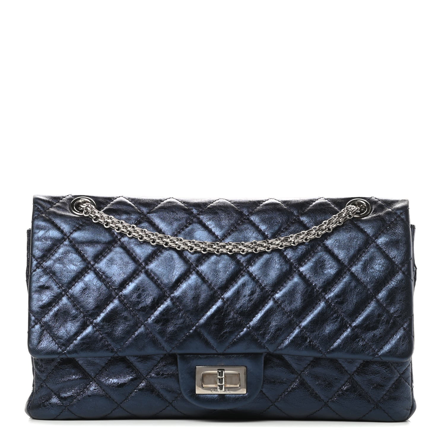 Chanel Metallic Aged Calfskin Quilted 2.55 Reissue 227 Flap Blue 1 of 11