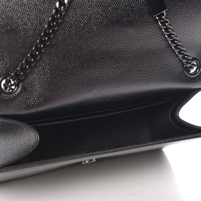 Saint Laurent Grain De Poudre Small Monogram Kate Satchel Black 6 of 7